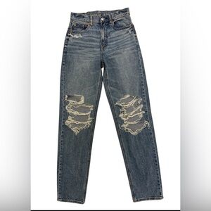 American Eagle Outfitters Ripped Blue Boyfriend Jeans Size 2